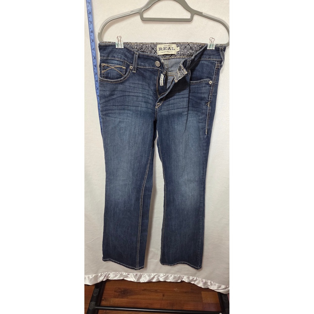 Ariat REAL Mid Rise Boot Cut Denim Jeans Size 32 Dark Wash